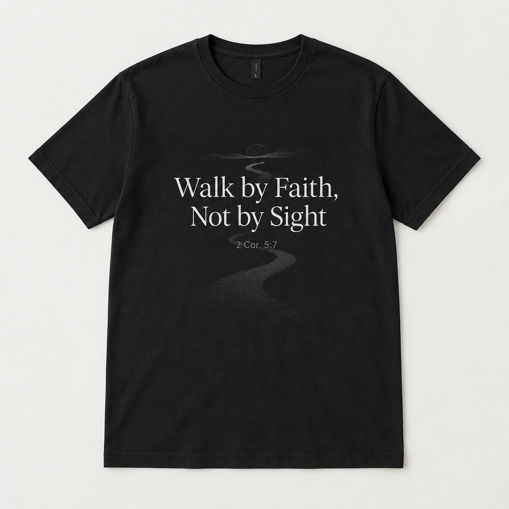 Walk by Faith Not by Sight Christian T-Shirt